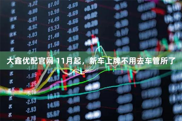 大鑫优配官网 11月起，新车上牌不用去车管所了