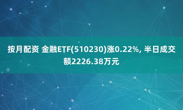 按月配资 金融ETF(510230)涨0.22%, 半日成交额2226.38万元
