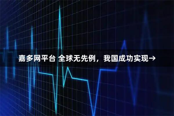 嘉多网平台 全球无先例，我国成功实现→
